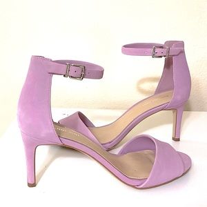 Gianni Bini Meria Peep Toe Suede Sandals Lilac 8